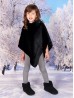 Kids Plush Poncho w/ Faux Fur Neckline (3-7 Years)